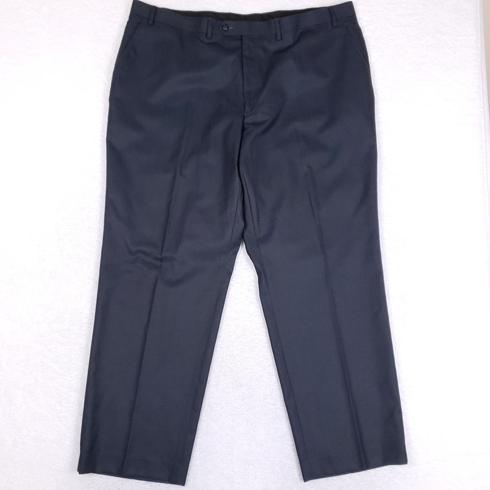 Sean John Dress Pants Mens 44x30 Flat Front Navy Blue Trousers Slacks Streetwear
